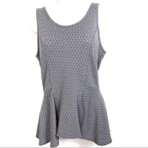 5/$25 Kirra Textured Peplum Open Back Textured Tank Gray Women's Size Medium